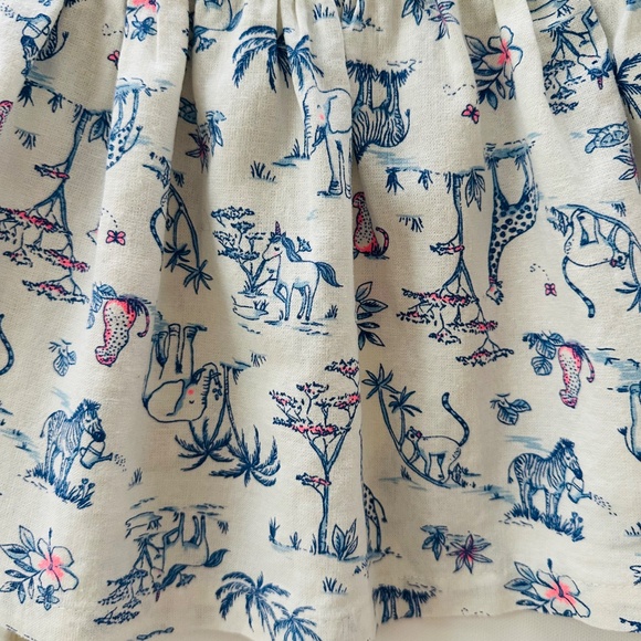 Carter’s 9 Months Baby Girl Linen Blend Dress Safari Animals NWT Spring … - Picture 3 of 7